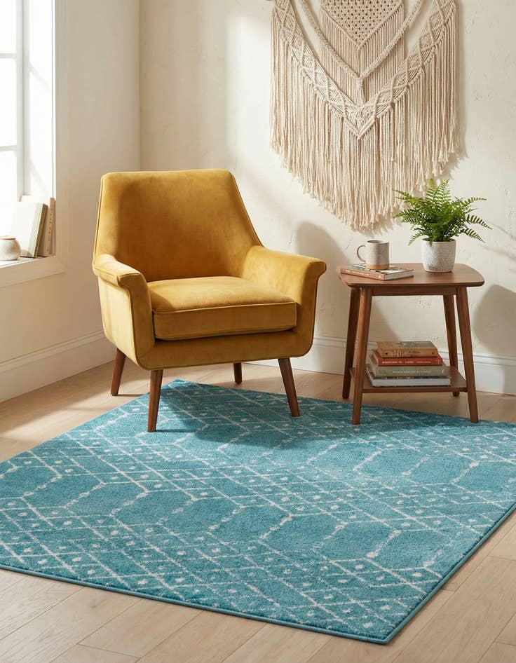 Detail image of 4' x 4' Paxon Trellis Square Rug