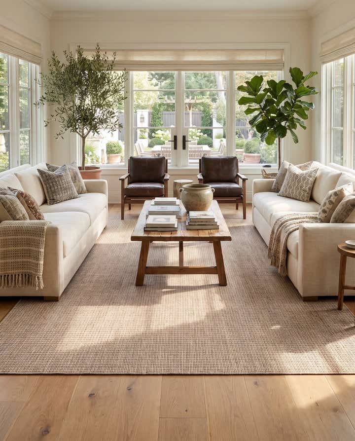 10' x 14' Easy-Clean Checkered Indoor / Outdoor Rug