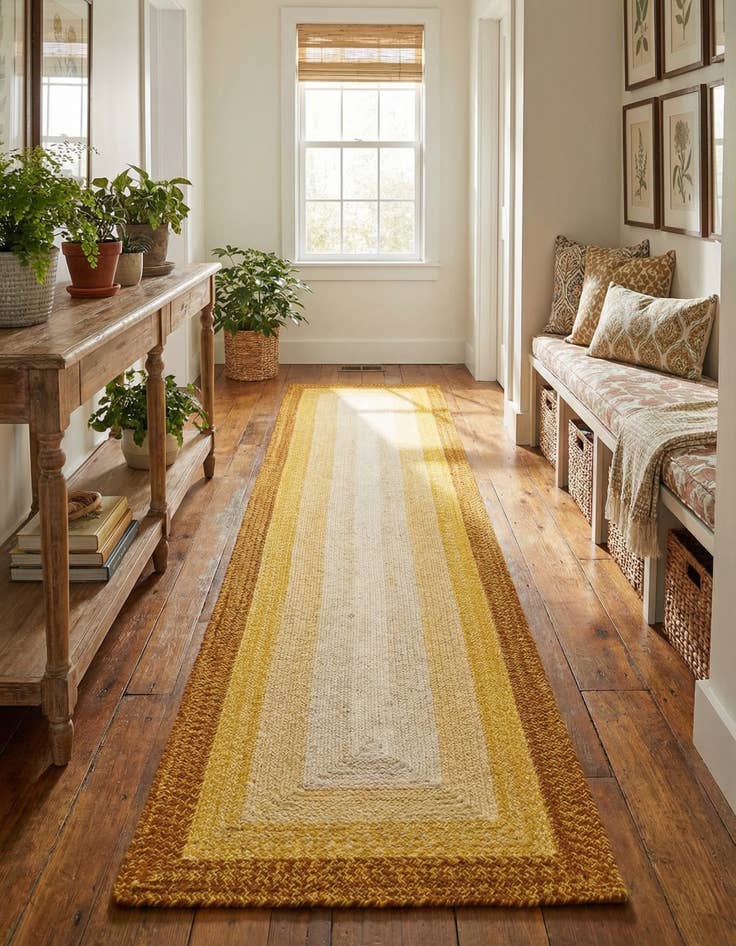 Detail image of 2' 7 x 12' Hand Braided Wool Runner Rug