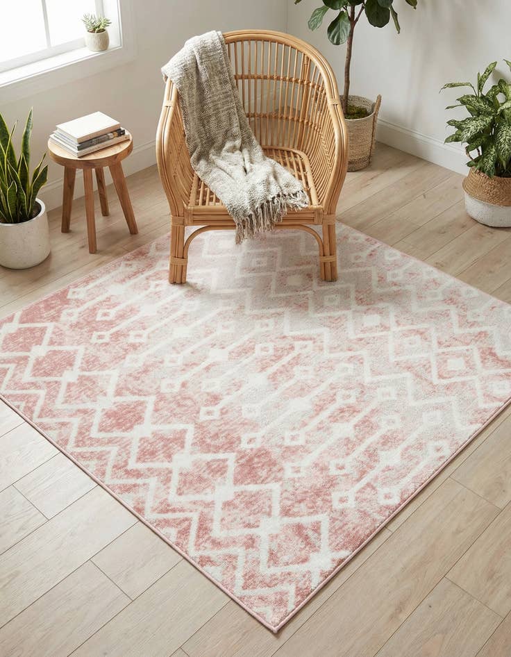 Detail image of 4' x 4' Bohemian Trellis Square Rug