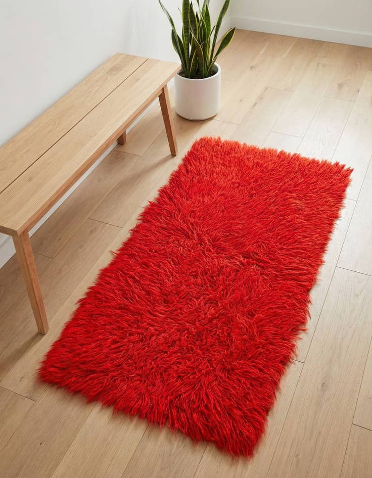 Detail image of 2' 2 x 3' 8 Hand Knotted Moroccan Wool Runner Rug