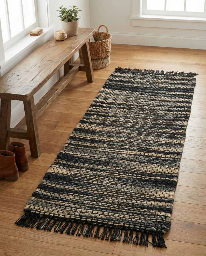 2' x 5' 1 Hand Woven Chunky Jute Runner Rug