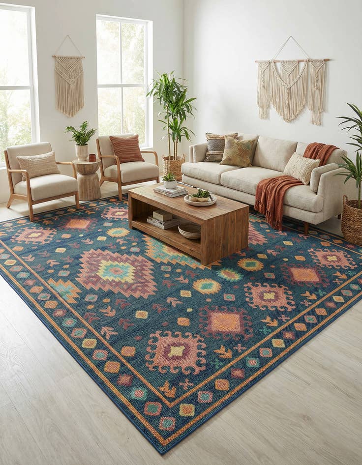 Detail image of 10' x 10' Easy-Clean Baja Indoor / Outdoor Square Rug