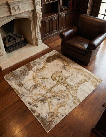 3' 9 x 3' 10 Hand Knotted Ultra Vintage Persian Wool Square Rug