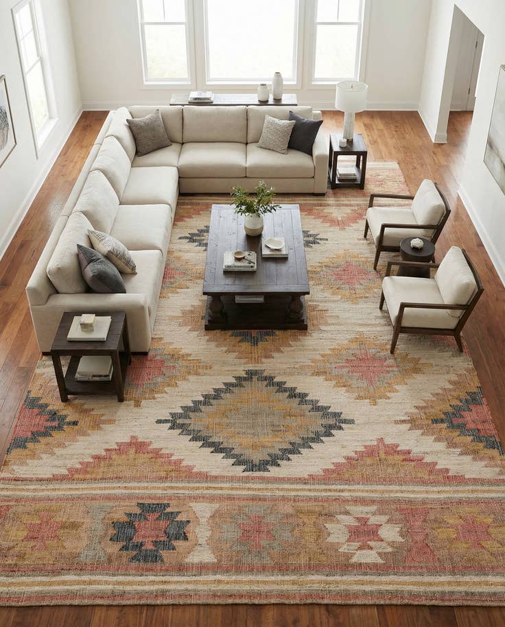 Detail image of 10' x 14' 1 Hand Woven Kilim Jute Rug