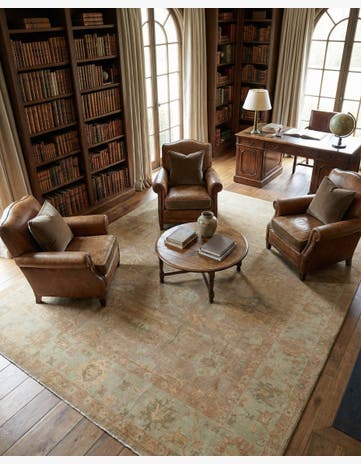 8' 4 x 10' Hand Knotted Oushak Wool Rug