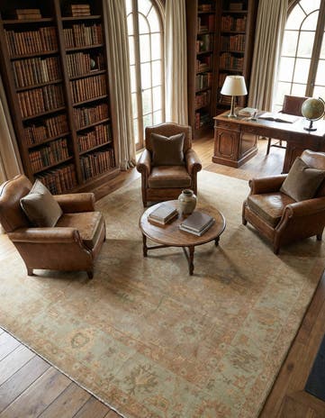 8' 4 x 10' Hand Knotted Oushak Wool Rug