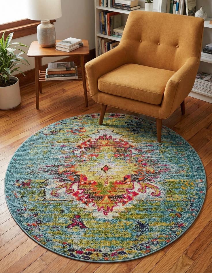 Detail image of 4' x 4'  Washable Arte Round Rug