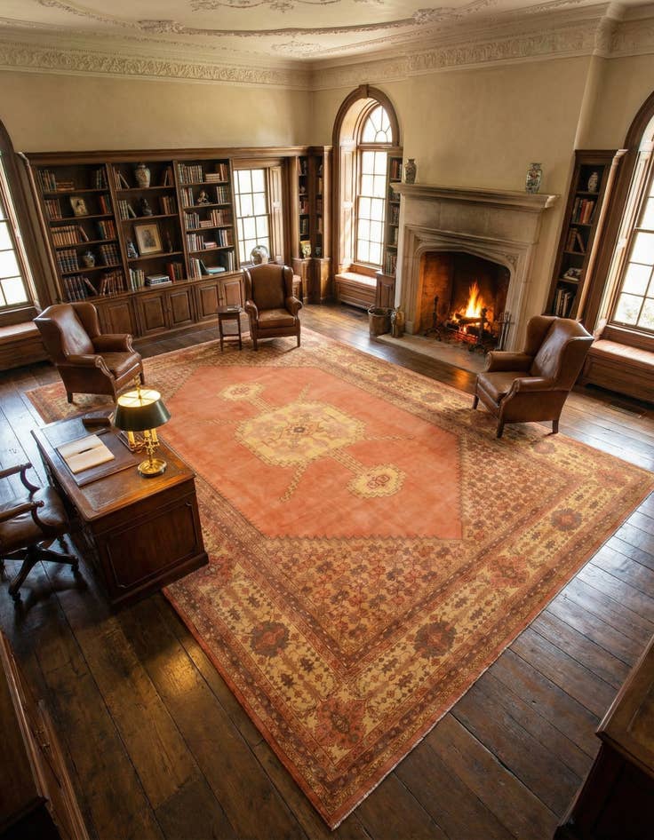 Detail image of 12' 8 x 19' 8 Hand Knotted Bucharest Wool Rug