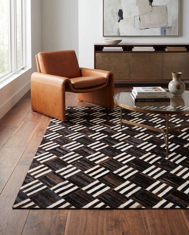 5' 11 x 6' 7 Cowhide Stocks Square Rug