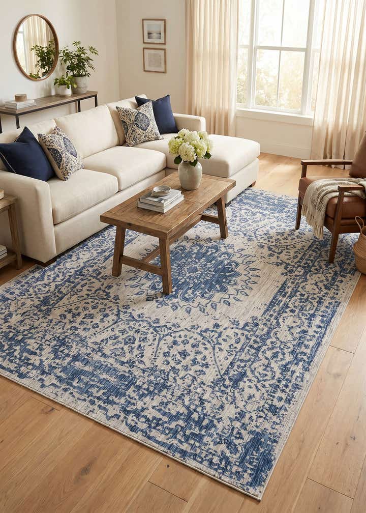 9' x 12' Easy-Clean Traditional Indoor / Outdoor Rug