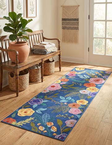 Blue Blossom Runner Rug