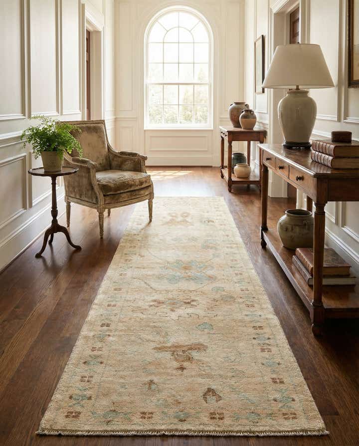 2' 9 x 9' 10 Hand Knotted Oushak Wool Runner Rug