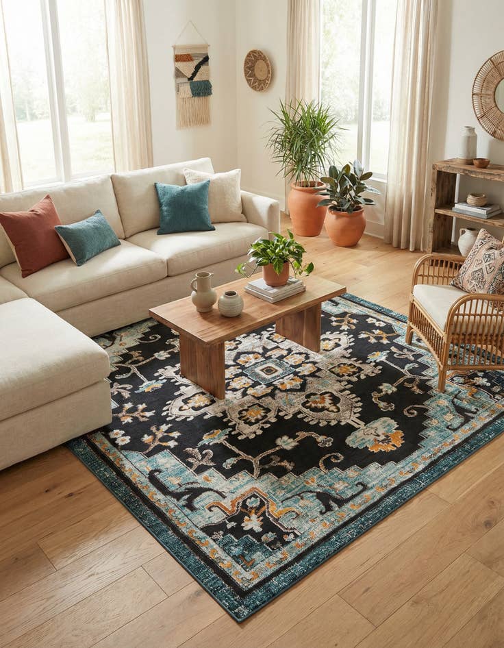 Detail image of 10' x 10' Washable Casablanca Indoor / Outdoor Square Rug