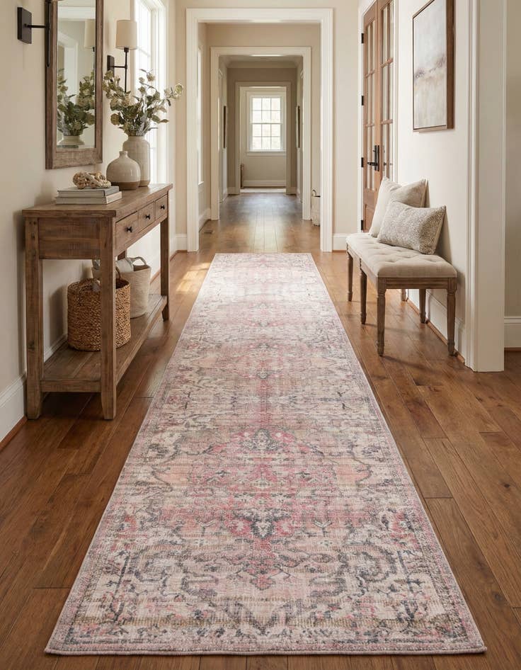 Detail image of 2' 7 x 14' Washable Nostalgia Runner Rug