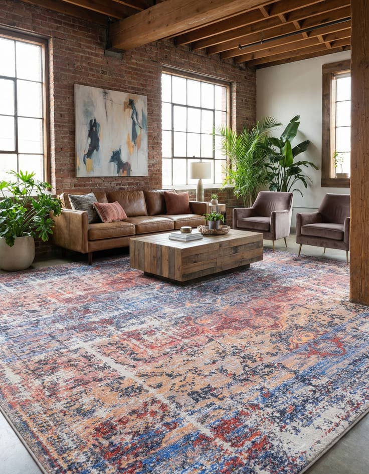 Detail image of 10' 6 x 14'  Washable Renaissance Rug