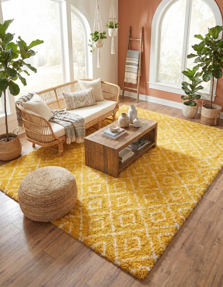 Detail image of 10' 8 x 14' Trellis Shag Rug