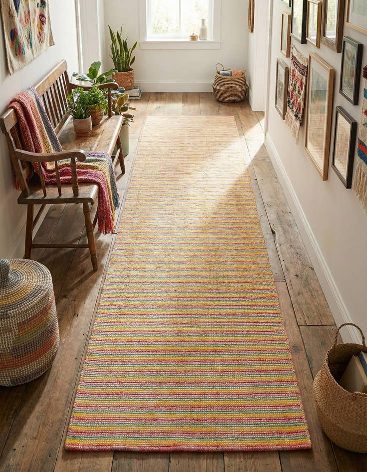 Detail image of 2' 7 x 13' 1 Hand Woven Happy Rugs Happy Home Wool Runner