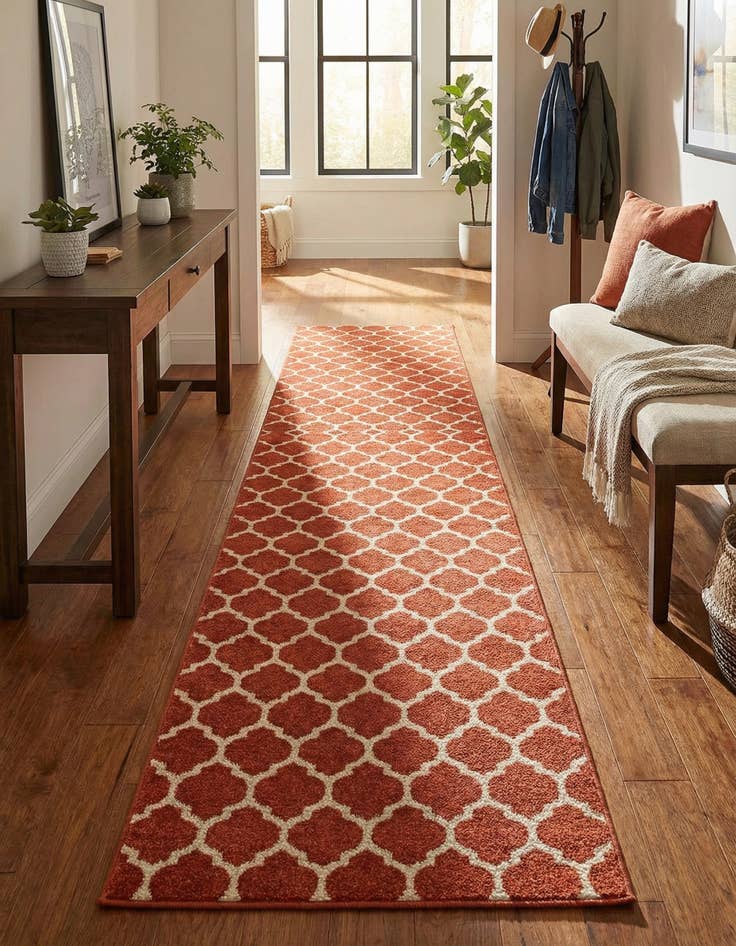 Detail image of 2' 7 x 16' 5 Lattice Runner Rug