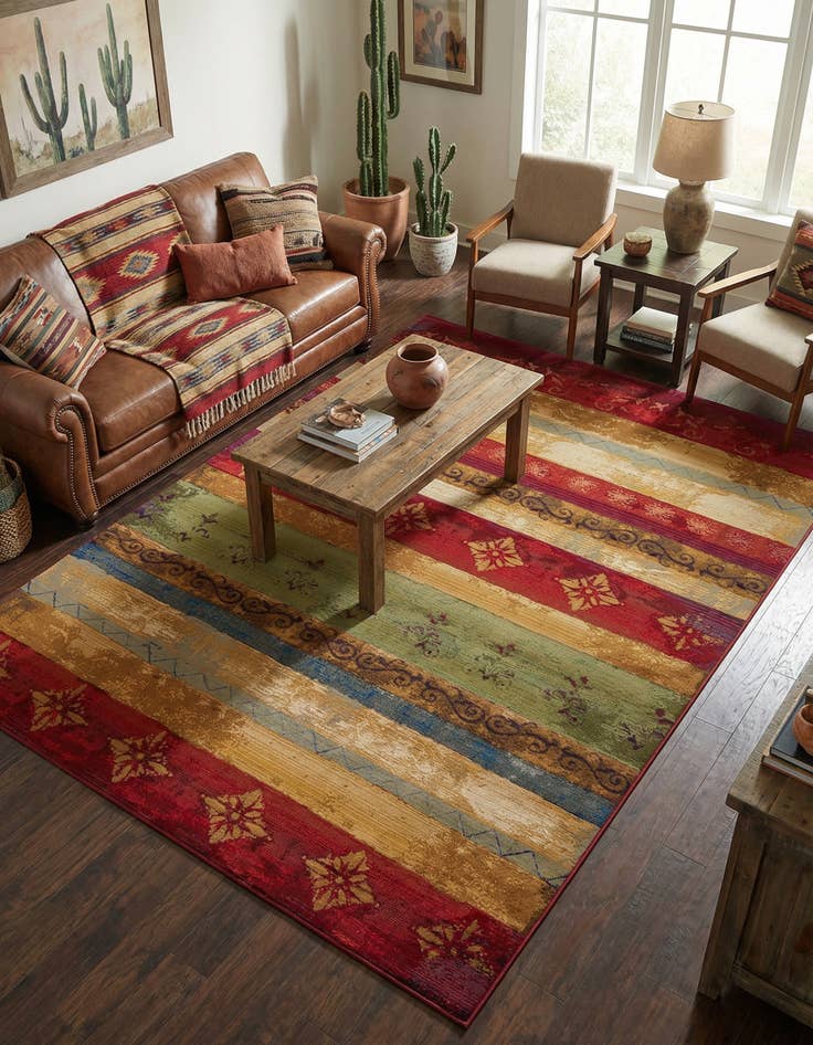 Detail image of 7' 10 x 10' Washable Modern Indoor / Outdoor Rug