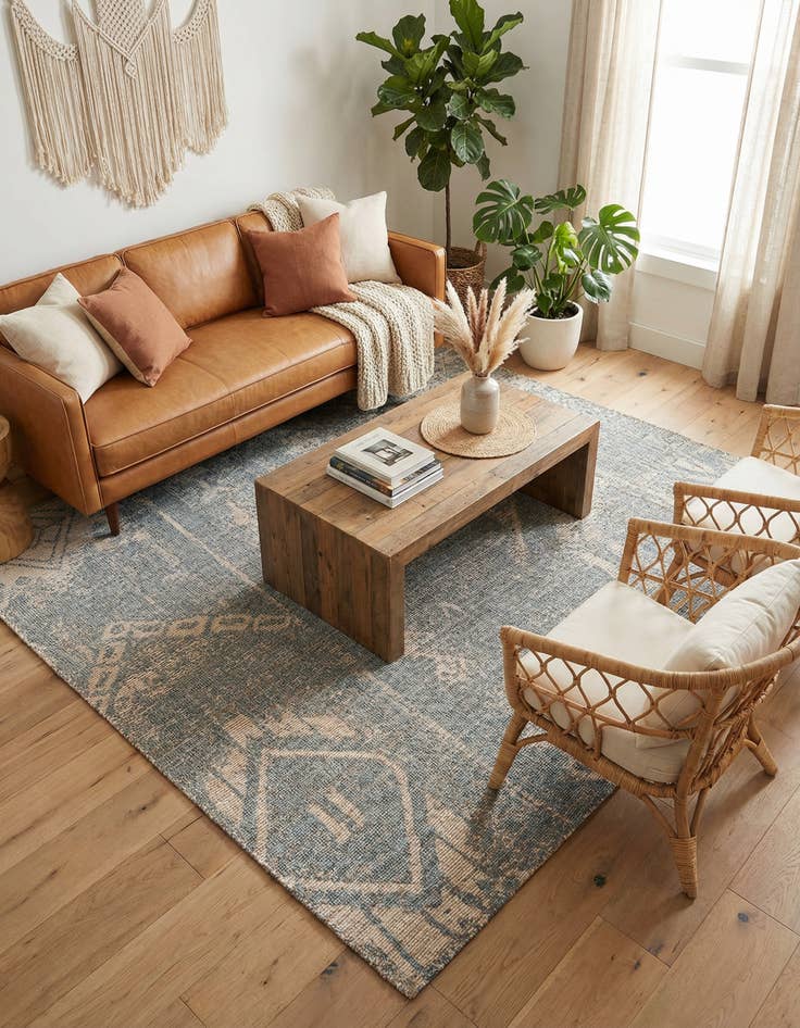 Detail image of 7' 10 x 10' Hand Woven Chenille Jute Rug