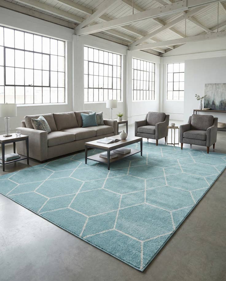 Detail image of 10' x 14' Lattice Frieze Rug