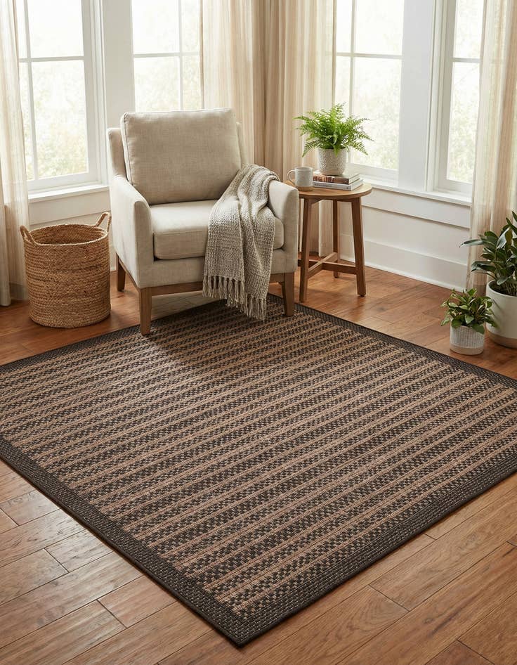 Detail image of 6' x 6' Easy-Clean Border Indoor / Outdoor Square Rug