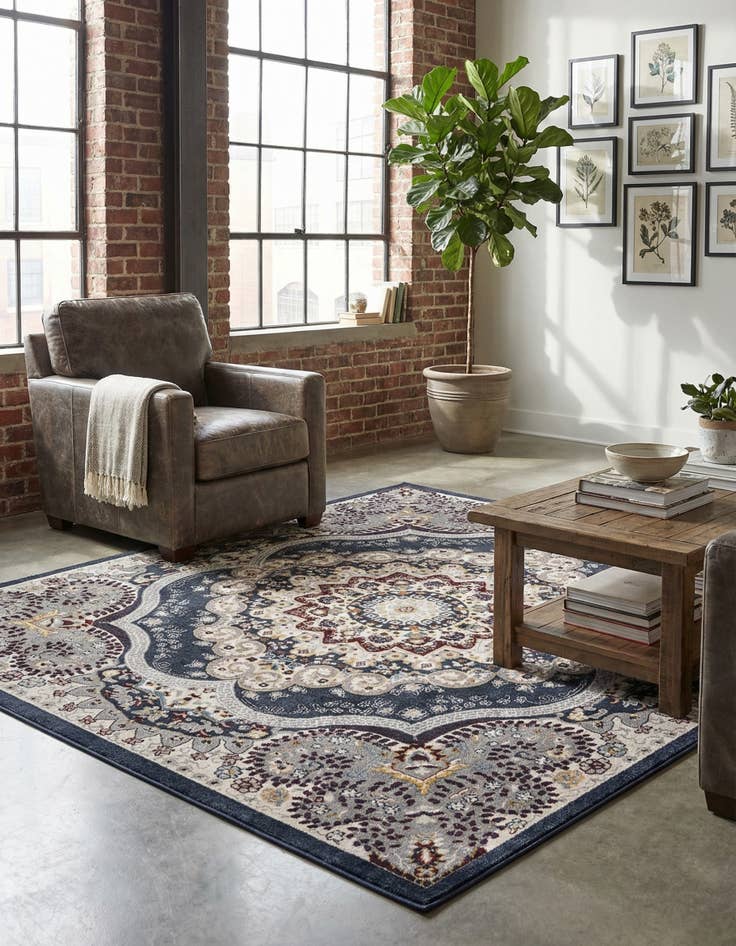 Detail image of 7' 10 x 7' 10 Kamala Washable Square Rug