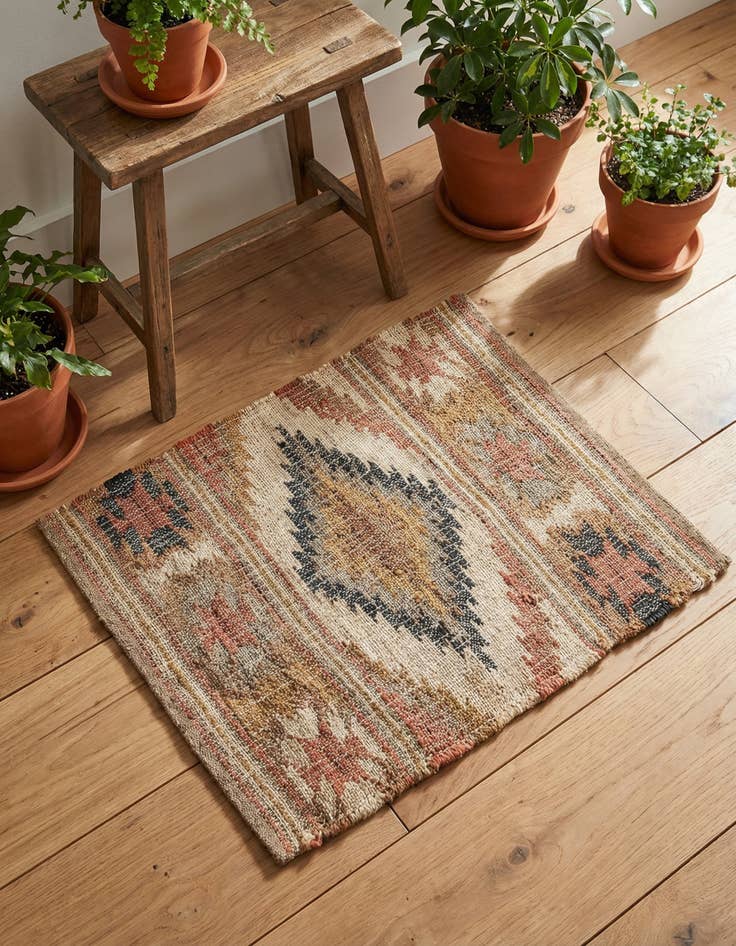 Detail image of 2' x 3' 1  Hand Woven Kilim Jute Rug