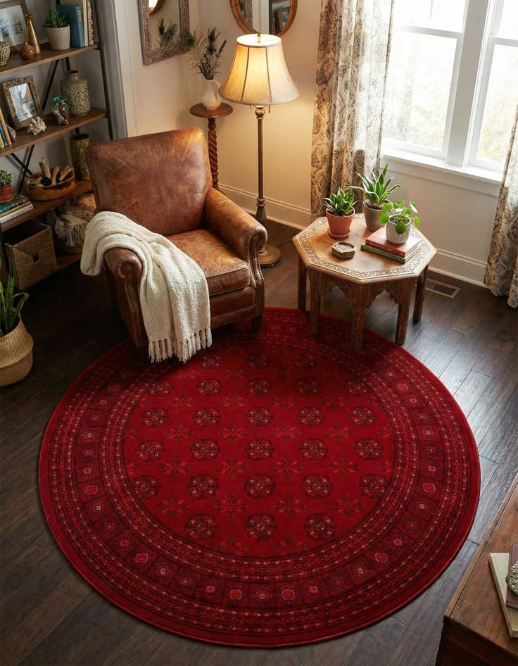 Detail image of 6' 1 x 6' 1 Bokhara Round Rug
