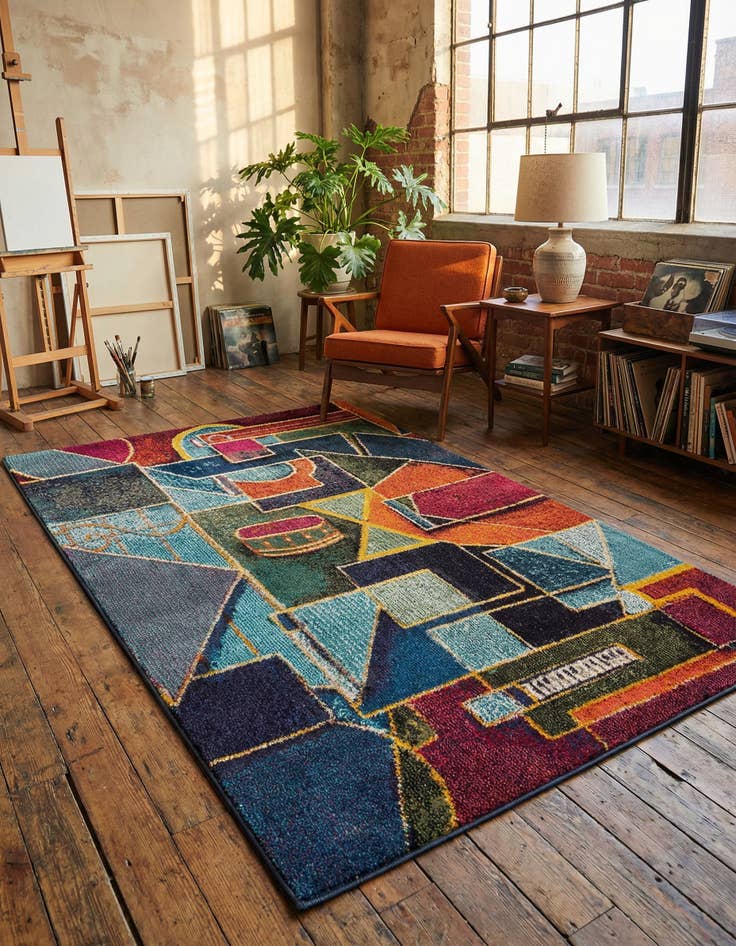 Detail image of 4' x 6'  Washable Haerfest Rug