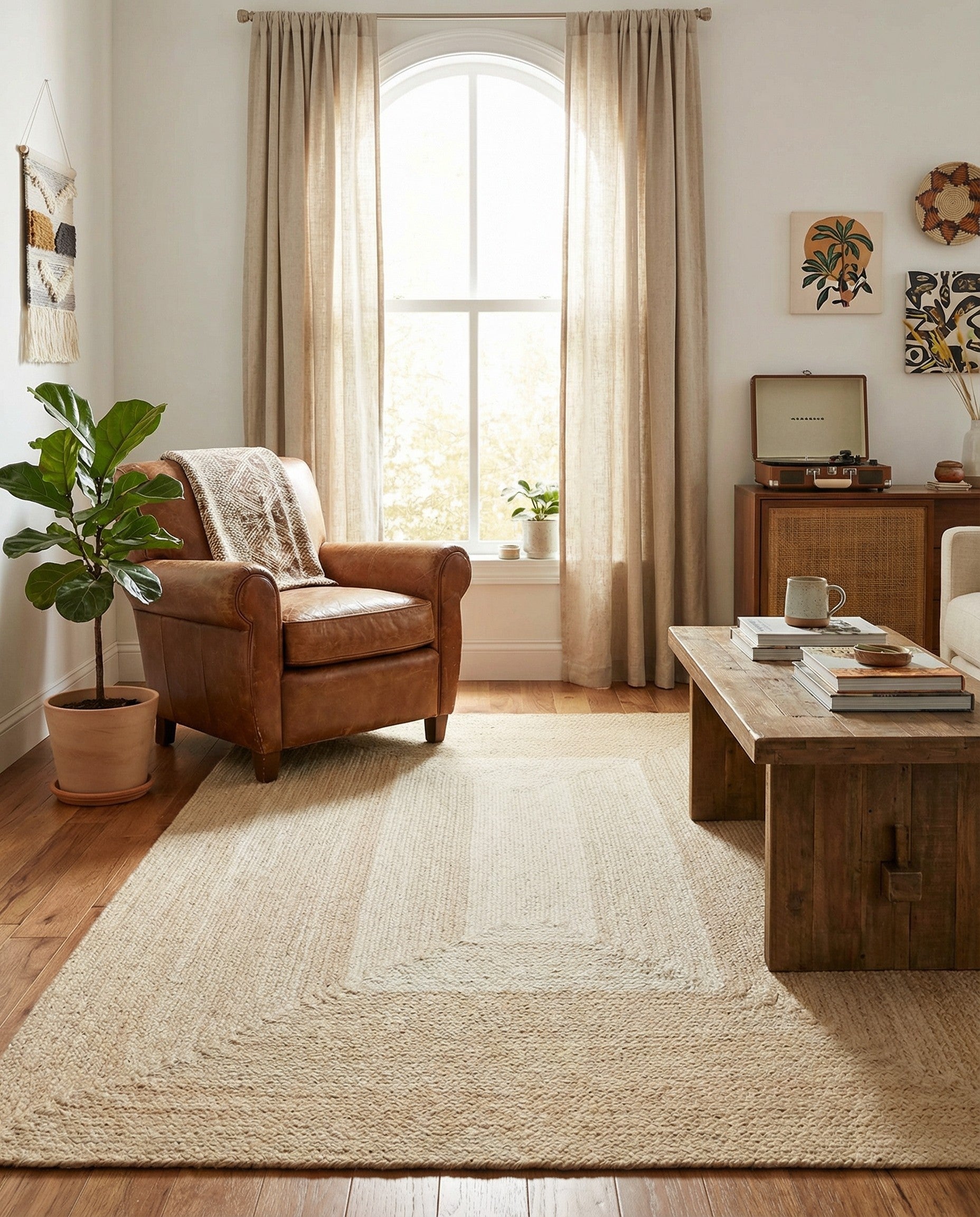 4' 1 x 6' 1 Handmade Hand Braided Wool Rug