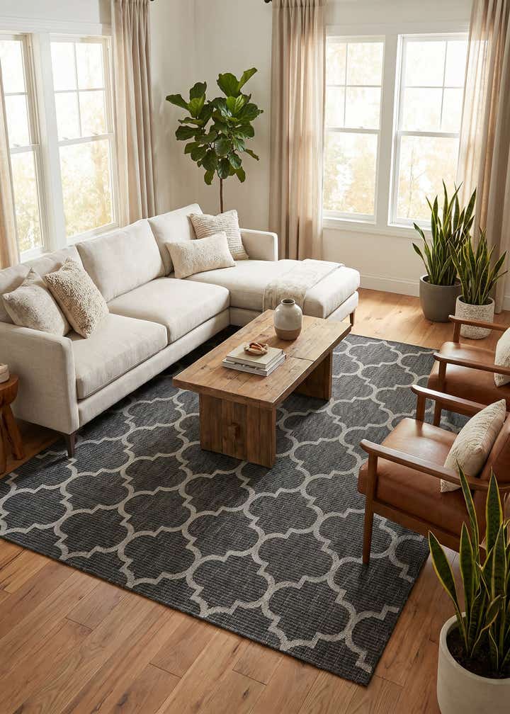 7' 10 x 10' Easy-Clean Trellis Indoor / Outdoor Rug