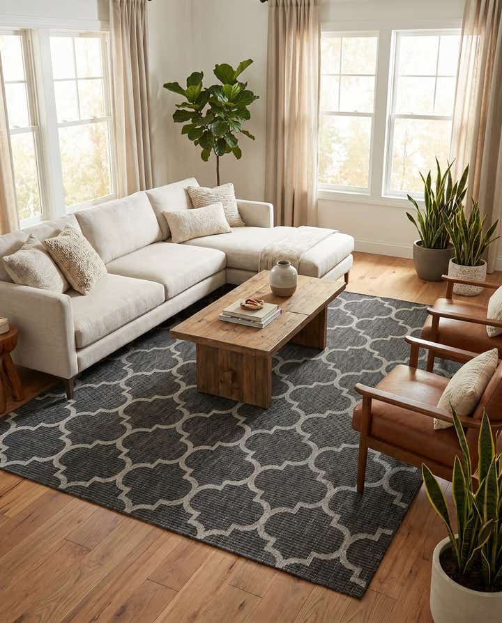 7' 10 x 10' Easy-Clean Trellis Indoor / Outdoor Rug