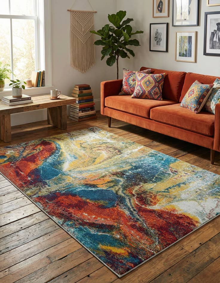 Detail image of 5' 3 x 8' Washable Haerfest Rug