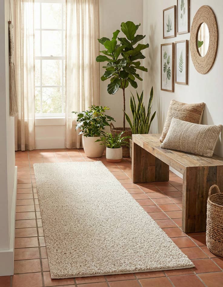 Detail image of 2' x 5' 3 Solid Frieze Runner Rug