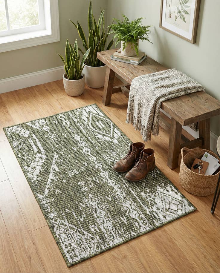 Detail image of 2' x 3' Easy-Clean Bohemian Indoor / Outdoor Rug