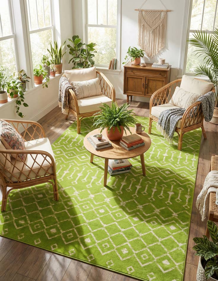 Detail image of 5' 3 x 8' Kasbah Trellis Rug