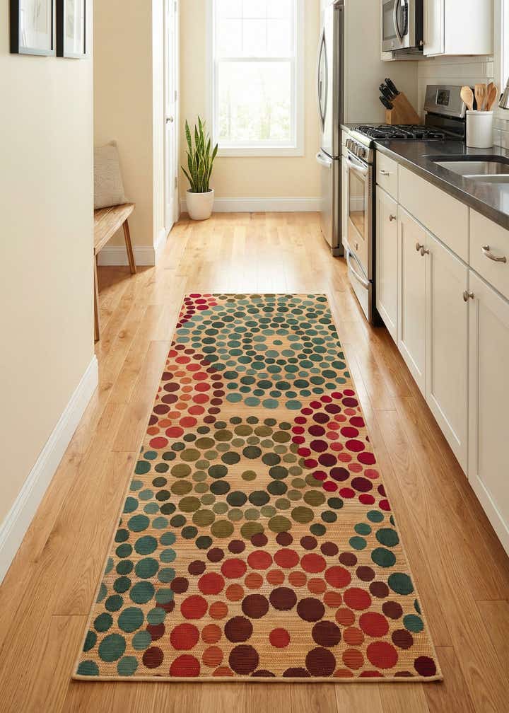 2' 7 x 7' Easy-Clean Modern Indoor / Outdoor Runner Rug