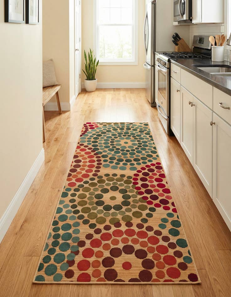 Detail image of 2' 7 x 7' Easy-Clean Modern Indoor / Outdoor Runner Rug