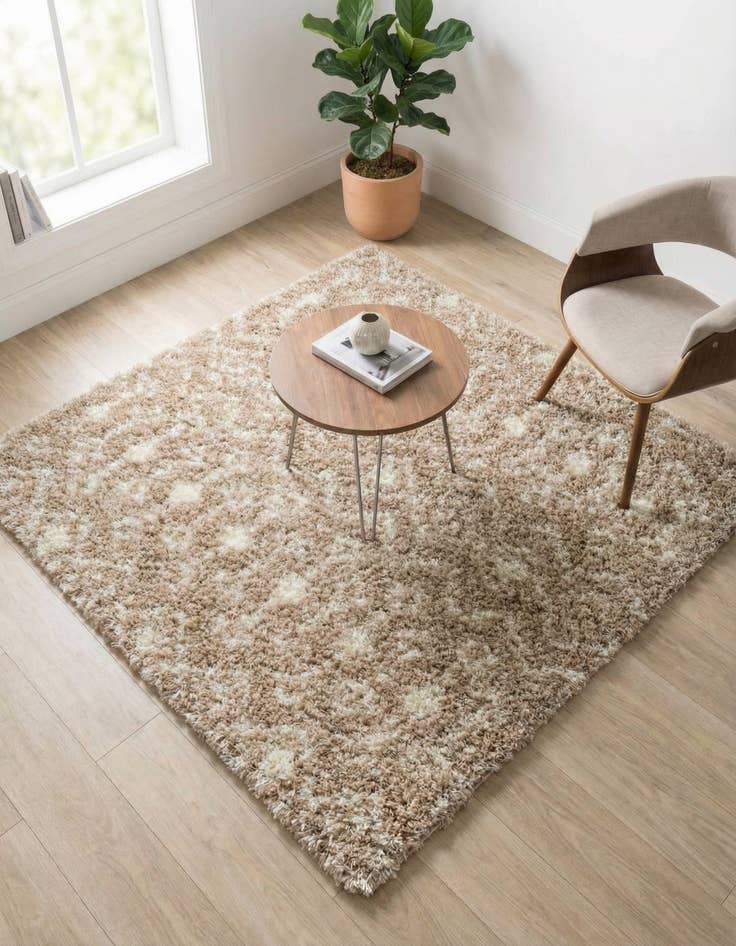 Detail image of  5' 3 x 5' 3 Moroccan Trellis Shag Square Rug