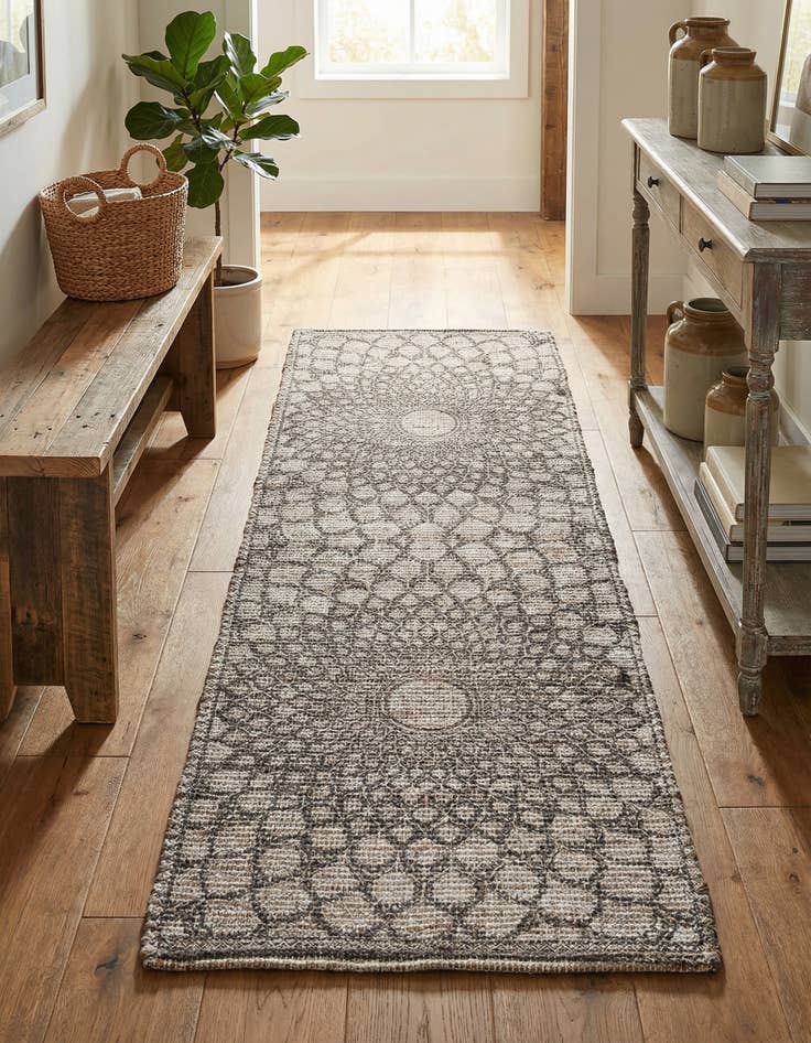 Detail image of 2' 2 x 6' 1  Hand Woven Chenille Jute Runner Rug