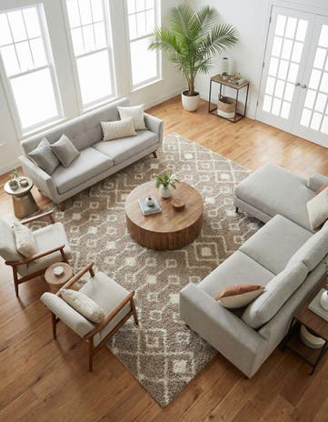10' x 10' Moroccan Trellis Shag Square Rug