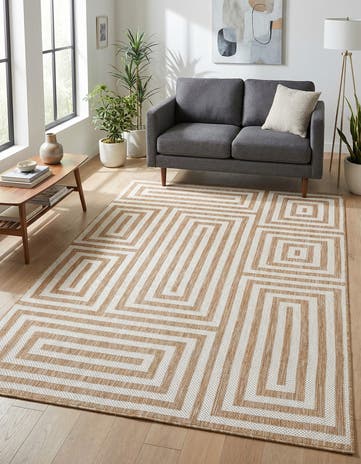 5' 3 x 8' Easy-Clean Modern Indoor / Outdoor Rug