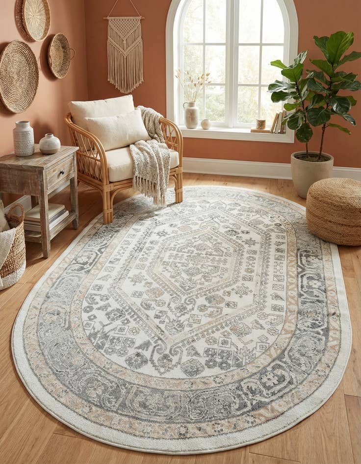 Detail image of 6' 1 x 9' Aurelia Oval Rug