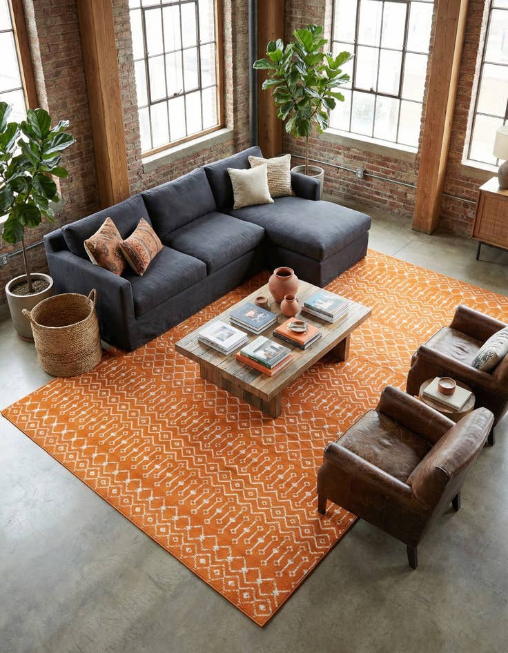 Detail image of 10' 8 x 16' 5 Kasbah Trellis Rug