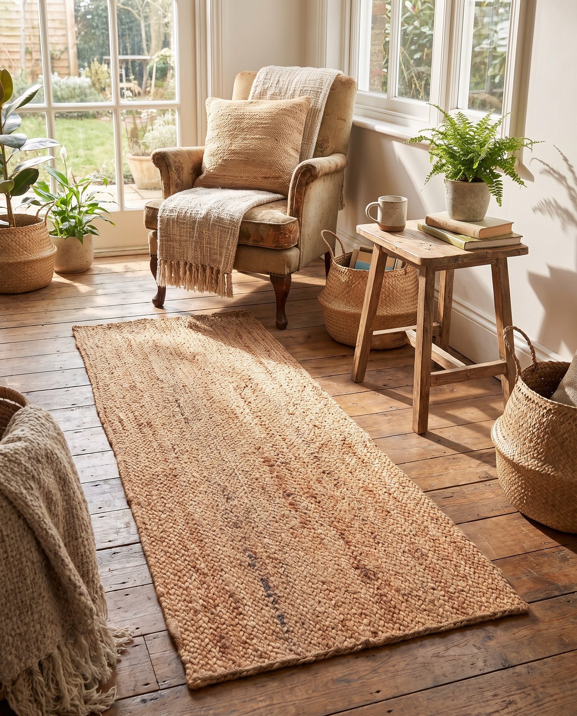 Natural Handmade Braided Jute Runner Rug