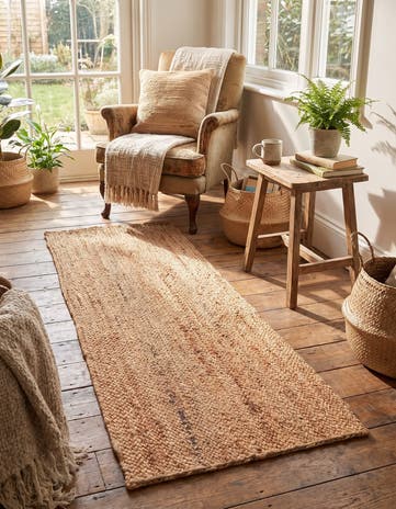 Natural Handmade Braided Jute Runner Rug
