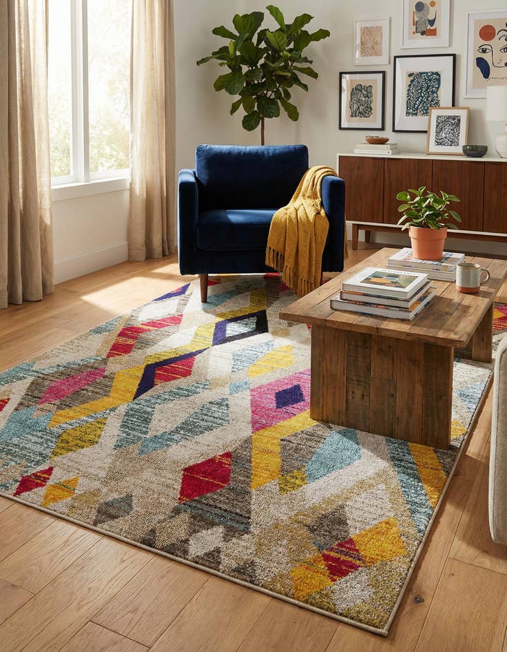 Detail image of 6' x 9'  Washable Santa Fe Rug