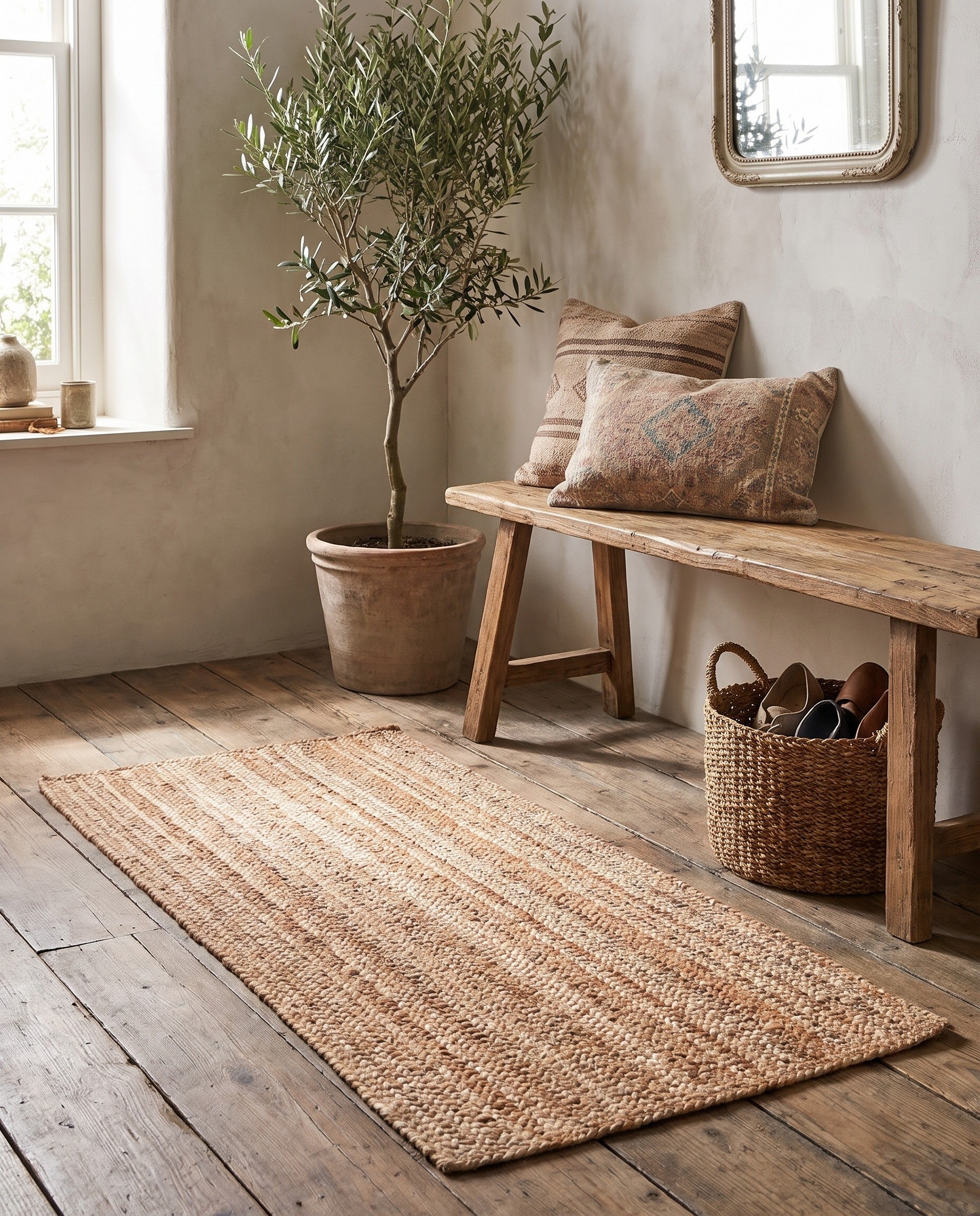 50cm x 100cm Handmade Braided Jute Rug